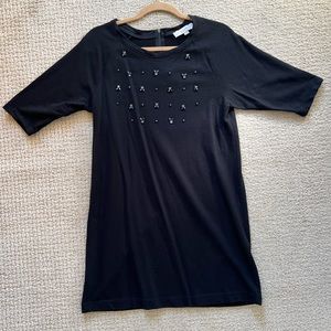 Loft 3/4 sleeve black Sweatshirt Dress, size Medium